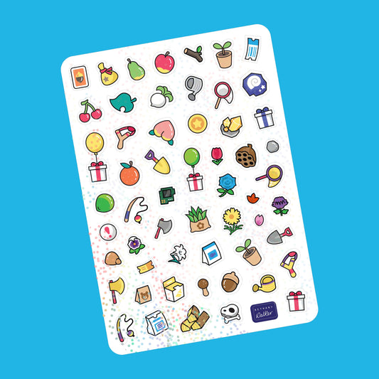 Animal Island Glitter Sticker Sheet - discontinued