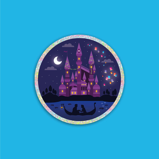 Lost Princess Castle Glitter Sticker - discontinued