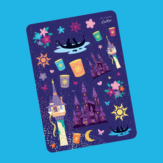 Lost Princess Glitter Sticker Sheet - discontinued